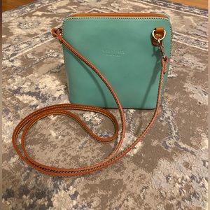 Vera Pelle Celia Turquoise/Tan Cross Body